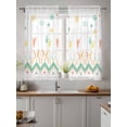 thumbnail image 2 of Colorful Botanical Curtains 45 Inch Length,Sheer Curtains for Bedroom Living Room Window Summer Floral Ethnic Geometric Abstract Rod Pocket Drapes Kitchen Curtains Small Half Window 52"x45" 2 Panels, 2 of 6