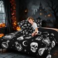 thumbnail image 4 of Homewish Halloween Witch Skull Queen Comforter Set, Celestial Crystal Comforter Sets Queen, Black White, Black Reversible, 3-Piece 1 Comforter and 2 Pillowcases, 4 of 6