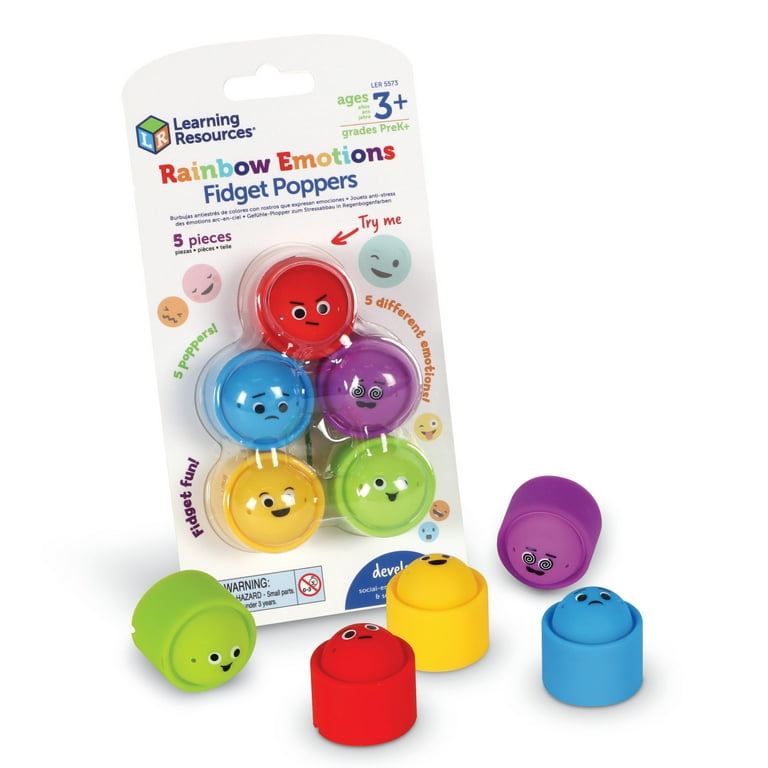 Learning Resources Rainbow Emotions Fidget Poppers, Set of 5 photo 1