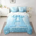 thumbnail image 2 of Castle Fairy Personalized Initial A Bedding Comforter Set 7 Pieces for Boys Girls,Bling Splash Glitter Full Bedding Set Lightweight,Dreamy Princess Bow Fitted Sheet Flat Sheet,Super Cozy Room Decor, 2 of 8