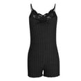 thumbnail image 6 of HUJlwoi Onesie Pajamas for Women Ribbed Knitted Lace Tunic Sleepwear Sleeveless Butterfly Graphic Cami One Piece Loungewear Trendy Nightwear, 6 of 7