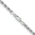 thumbnail image 3 of Solid 14K White Gold 4mm Diamond-cut Rope with Lobster Lock Chain - 30", 3 of 8