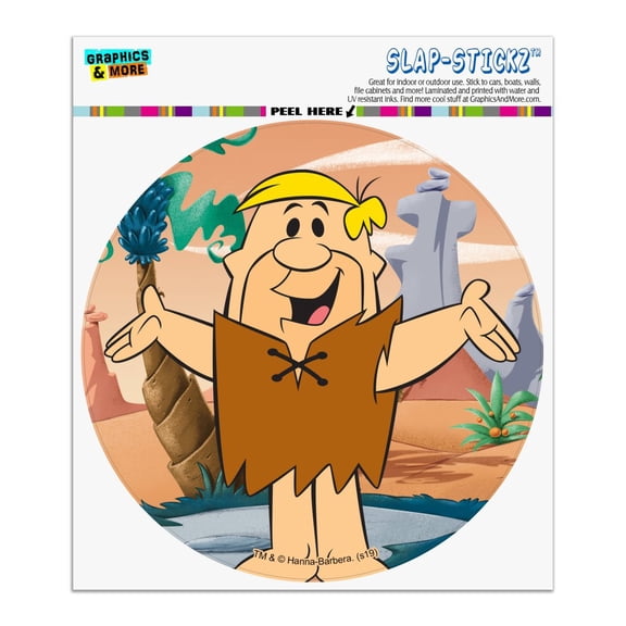 The Flintstones Barney Character Automotive Car Window Locker Circle Bumper Sticker