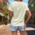 thumbnail image 7 of Ankishi St Patricks Day T Shirts for Women Irish Shamrock Short Sleeve Crewneck Graphic Tees Summer Tops for Parties, 7 of 7