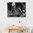 thumbnail image 2 of Autua Skeleton Graveyard Halloween Canvas Wall Decor For Home 20x16in, 2 of 6