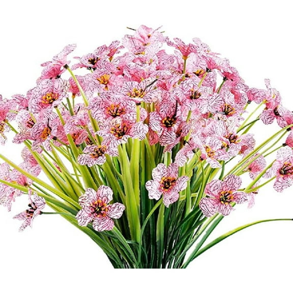 GRNSHTS 6 Bundles Artificial Flowers Outdoor UV Resistant Flowers No Fade Garden Home Wedding Farmhouse Decor ï¼Pinkï¼