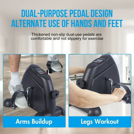 Homemart Mini Exercise Bike Portable Pedal Stationary Bike Under Desk Exercise Bike Machine with LCD Screen Displays for Home Office Fitness Black