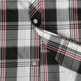 thumbnail image 6 of Coevals Club Men's Western Shirt Cowboy Plaid Country Pearl Snap Button Long Sleeve Two Pockets Work Shirts 18 White Black Red X-Large, 6 of 7