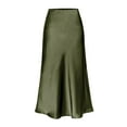 thumbnail image 4 of Skirt for Women Midi Length High Waist Solid Color Satin Dress Zipper Elegant Skirt Casual Trendy Womens Skirts, 4 of 4