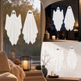 thumbnail image 6 of PYURTEP Halloween Decorations Window Clings 2Pcs, Reusable Large White Ghost Decal, Removable Glass Stickers for Home Window, Mirror Halloween Decor, 6 of 7