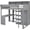 Grey, variant on Historyli Solid Wood Loft Bed Frame,Loft Bed with Desk Wardrobe,Bedroom Furniture with Storage Shelves Wardrobe,No Box Spring Needed,White