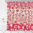 thumbnail image 3 of Valentine''s Day Shower Curtain Pink Heart Retro Love Romantic Couple Sweet Simple Fabric for Bathroom Decor Bathtub with Hooks(70" WX70 H), 3 of 4