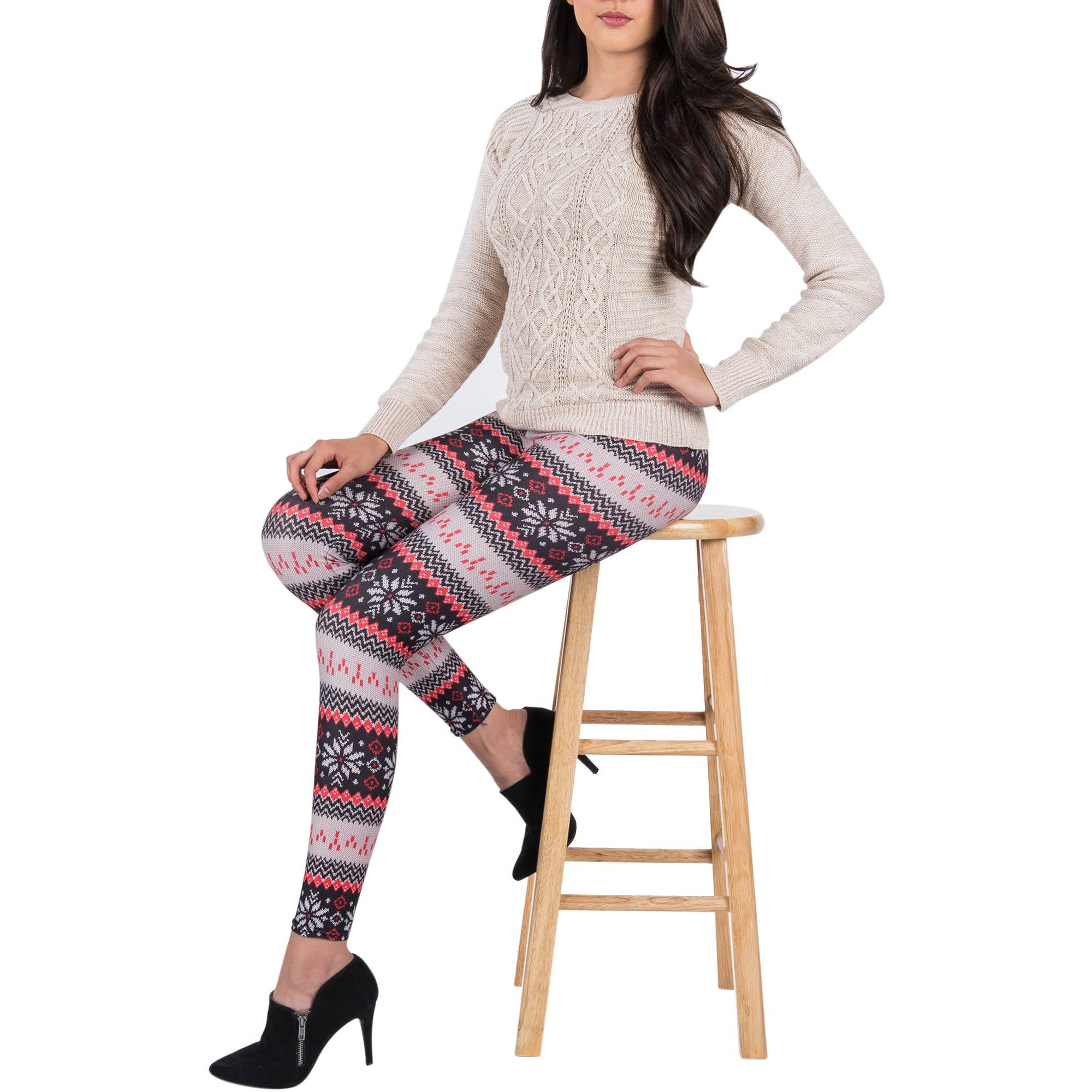 Women's Crystal Design Full Length Stretchy Leggings