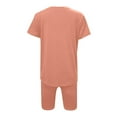 thumbnail image 6 of LOVZFMLL Two Piece Sets for Women Oversized V Neck Basic T-Shirt and Biker Shorts Matching Short Sets Summer Casual Outfits Loungewear Orange B S, 6 of 6