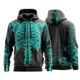 thumbnail image 5 of RUTAYY Boys Zip Up Hoodie Long Sleeve Skeleton Full Print Halloween Front Pocket Hooded Jacket Mint Green, 5 of 5