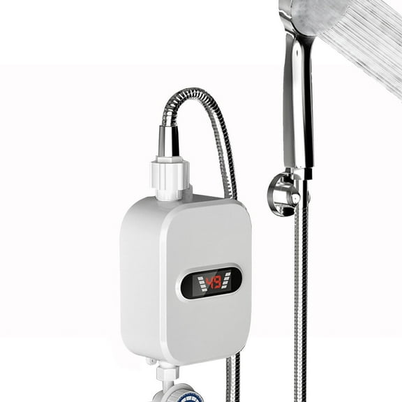 Electric Shower Head Tankless Water Heater Thermostatic Shower Head Set Temperature Adjustable Home Bathroom Waterproof Instant Water Heating Machine