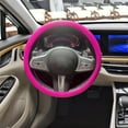thumbnail image 4 of Funda para volante de coche, accesorios para coche, funda protectora antideslizante de 15 pulgadas Rosa roja, 4 of 7
