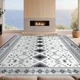 thumbnail image 2 of Design&I 2'x3' Washable Accent Rug Pet Friendly & Non-Slip Built-In Grip Door Curved Lattice Border Details Decorative Front Boho for Kitchen, Station, 2 of 7