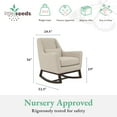 thumbnail image 6 of Little Seeds Sophie Mid-Century Rocker with Lumbar Pillow, Ivory Linen, 6 of 18