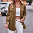 thumbnail image 1 of Camisa con cuello de solapa para mujer, blusas informales con bolsillos, blusas de primavera y otoño Hugtrwg Para estrenar, 1 of 7