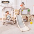 thumbnail image 5 of BUYWAY Toddler Swing and Slide, 12 in 1 Kids Slide Playset with Climber,  Indoor Outdoor Backyard Playground Blue Yellow, 5 of 8
