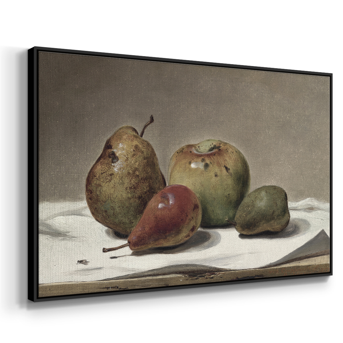 Vintage Botanical Print-VII By Wexford Home Framed in Black Wood Gallery Wrapped Canvas 27 in. x 41 in.