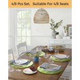 thumbnail image 5 of 13 Inch Round Placemats Set of 4, Green Wood Grain Non Slip Heat Insulation PP Table Mats, Ombre Rustic Retro Wooden Plank Washable Place Mats for Kitchen Dining Party Table Decor, 5 of 7