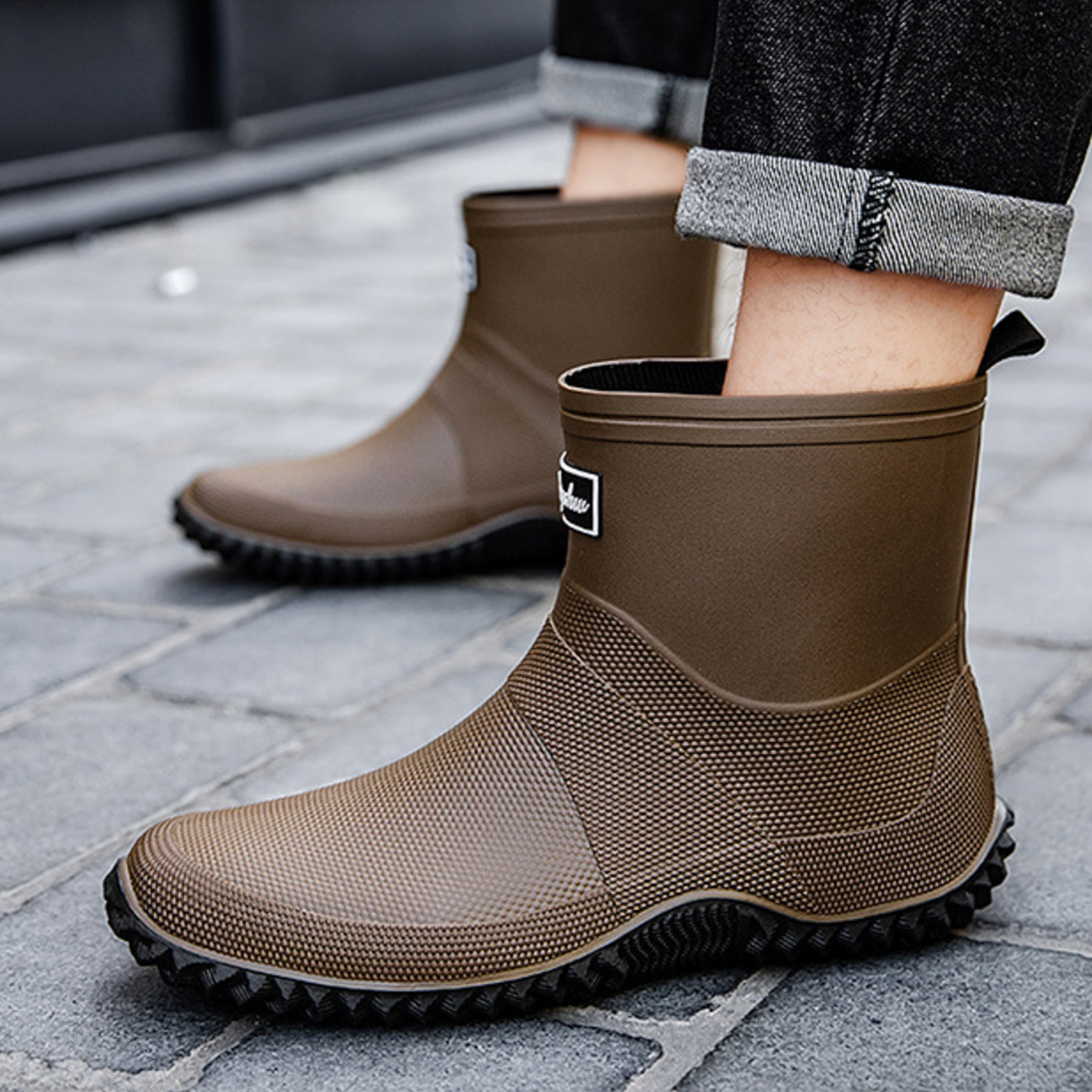 Chenyee Rain Boots for Women Men Lightweight Water-proof Water Shoes Mid Calf Non Slip Garden Boots