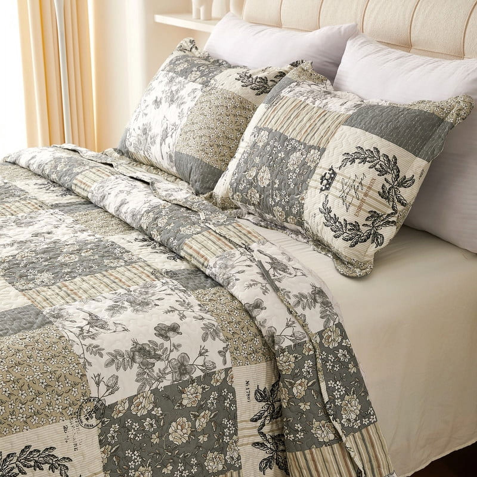 Reversible Lightweight Quilts 3pcs Bedding Set Multi Patterned Coverlet