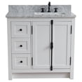 thumbnail image 3 of Plantation Solid Wood Single Vanity with Right Rectangle Sink in White/Ash, 3 of 9
