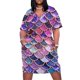 thumbnail image 1 of Vestido rosa brillante con purpurina de imitación para mujer, escamas de sirena, bolsillo grande, ropa estética sensual., 1 of 6