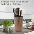thumbnail image 2 of Kitchen Knife Set, 6 Pieces Cooking Knife Set for Kitchen, Non-Stick Stainless Steel Sharp Chef Knife Set with Ergonomic Handles, Professional Knife Block Set for Home Family Restaurant, 2 of 7