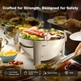 thumbnail image 6 of WARMOUNTS Roll Top Chafing Dish Buffet Set, 6 Qt Round Stainless Steel Chafer with Glass Window, Buffet Servers Food Warmers with Pans and Fuel Holders for Party, 6 of 9