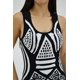 thumbnail image 4 of Vestido tejido Roman Fashion /Juvenil, k009 (Blanco /negro) blanco CH, 4 of 5