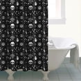 thumbnail image 4 of Black White Gothic Skull Hand Eye Pattern Shower Curtain 84"x72" ,Bathroom Decorative Shower Curtains Set with 12 Hooks,Modern Waterproof Washable Shower Curtain, 4 of 6