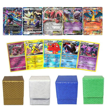 Pokemon Ultra Rare lot - 5 Random Cards All Ultra Rare! 1 GX 1 MEGA 3 EX Guaranteed! Includes 1 Dragonhide Deck Box (Gold, Green, Blue,