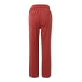 thumbnail image 4 of Fiaer,Womens Pants Straight Leg,Joggers for Women Plus Size Buttons,Women's High Waisted Casual Trendy Trousers with Pocket Watermelon Red XL, 4 of 8