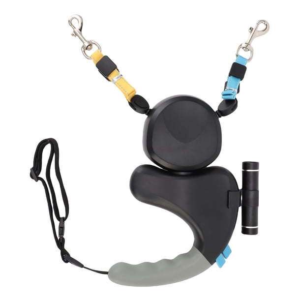2 Correa Retráctil De Perros, Correa Para Perros De Doble Cabeza De Rotación De 360 Con Luz LED 3 Metros, Durabilidad Duradera, Control , Uso Extendido