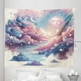 thumbnail image 2 of Ambesonne Celestial Sky Tapestry King Size, Boho Pastel Fantasy, 104"x88", Blush Blue Lavender, 2 of 3