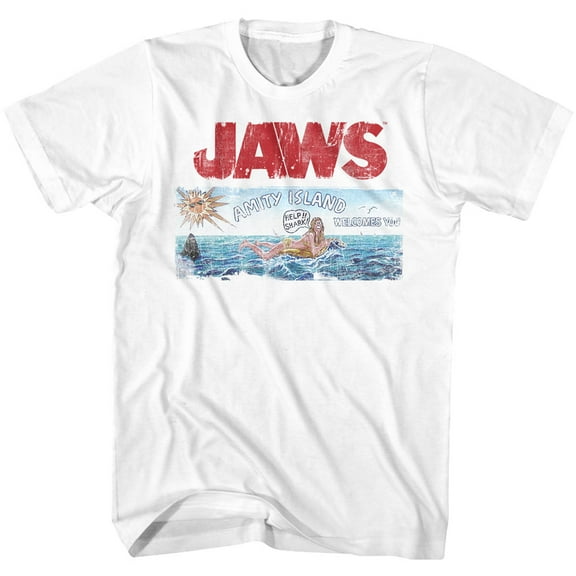 Jaws Island White Adult T-Shirt