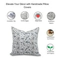 thumbnail image 4 of Fabdivine Block Print Throw Pillow Cover, 14x36 Inch Pure Linen Decorative Pillowcase, Floral Boho Design Blue Pillow Cover for Sofa And Couch, 4 of 5