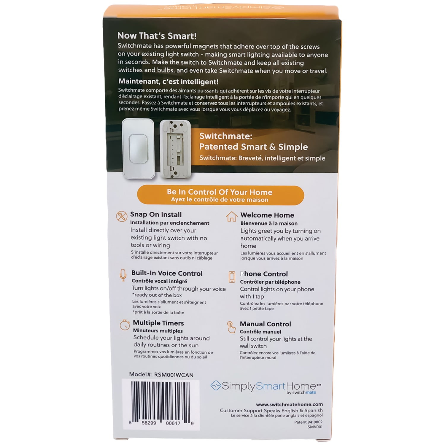 SimplySmart Home SMLS20RK000N Switchmate Smart Light Switch (Rocker Style)