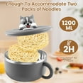 thumbnail image 3 of Gorware Ramen Bowl Cooker with Lid 1200ml Instant Noodle Bowl with Fork Spoon Portable Ramen Maker Bowl with Handle Leakproof 304 Stainless Steel Liner, 3 of 7
