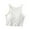 White, variant on Timegard Tank Tops for Women Ribbed Summer Round Neck Sleeveless Comfy Cropped Camis Built in Bras