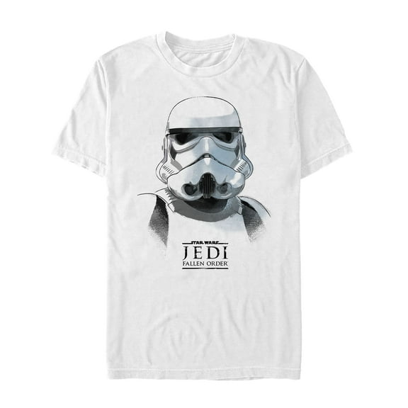 Men's Star Wars Jedi: Fallen Order Stormtrooper Portrait Graphic Tee White Large
