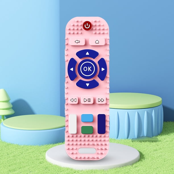 Mordedor para bebé, juguete con forma de TV con Control remoto, juguetes para masticar, grado alimenticio para niños y niñas