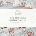 thumbnail image 7 of Noble Linens Blush 3 Piece Scrolled Patchwork Reversible Microfiber Quilt Set, Queen / Full, 7 of 7