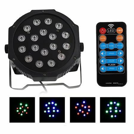 Par Stage Light, 18LED RGB Par Can with Remote / Auto / Voice Control DMX512 Lights for Church Wedding Party Stage