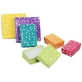 thumbnail image 3 of N'icePackaging - 100 Qty Assorted Polka Dot Pattern Imported Cotton Filled Earring Jewelry Boxes - for Rings/Earrings/Small Jewelry & Pendants - 2 1/8" x 1 5/8" x 3/4", 3 of 3