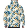 thumbnail image 7 of Wukai Vintage Blue Flowers Print Men Hoodies Fleece Sweatshirts Long Sleeve Sweaters Pullover Fall Outfits Winter Clothes-Small, 7 of 7
